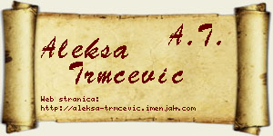 Aleksa Trmčević vizit kartica